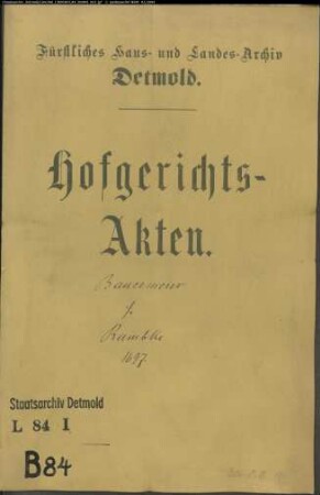 Bauermeier zu Retzen gegen Franz Rumbke zu Brokhausen (Broksen) - Schuldforderung