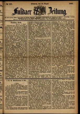 Ausgabe vom Mittwoch, den 19. August 1885.