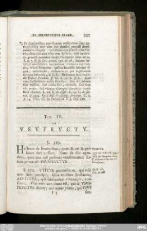 Tit. IV. De Usufructu.