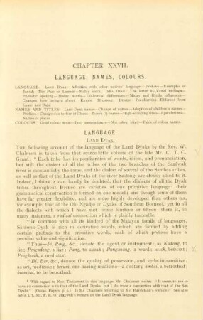 Chapter XXVII. Language, names, colours