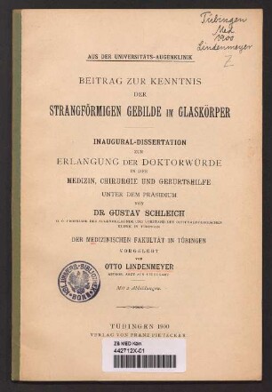 Beitrag zur Kenntnis der strangförmigen Gebilde im Glaskörper
