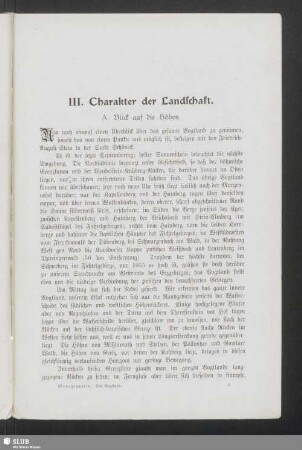III. Charakter der Landschaft
