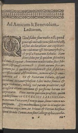 Ad amicum & benevolum lectorem.