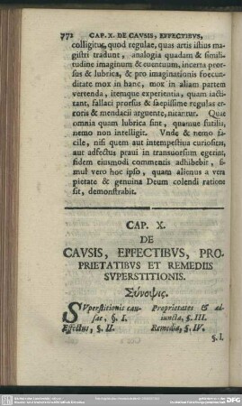 Cap. X. De Causis, Effectibus, Proprietatibus Et Remediis Superstitionis