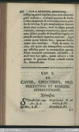 Cap. X. De Causis, Effectibus, Proprietatibus Et Remediis Superstitionis
