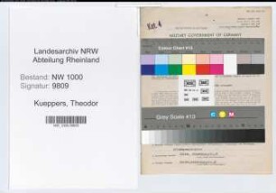 Entnazifizierung Theodor Kueppers, geb. 02.11.1890 (Postsekretaer)