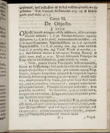 Caput III. De Objecto.