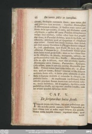 Cap. V. De scriptoribus huius seculi.