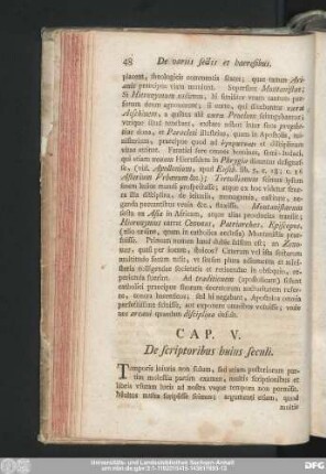 Cap. V. De scriptoribus huius seculi.