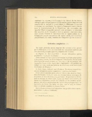 Colonies anglaises.