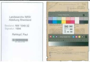 Entnazifizierung Paul Rehkopf , geb. 22.03.1901 (Angestellter)