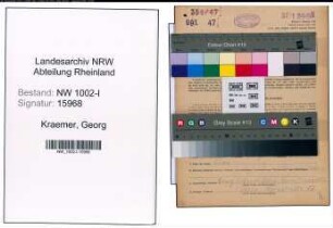 Entnazifizierung Georg Kraemer, geb. 01.03.1902 (Arbeiter)