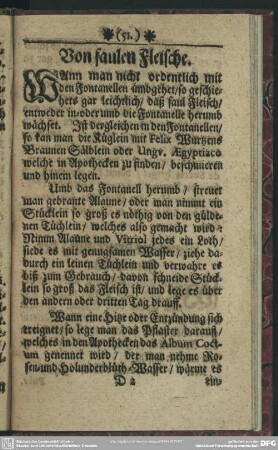 Von faulen Fleische