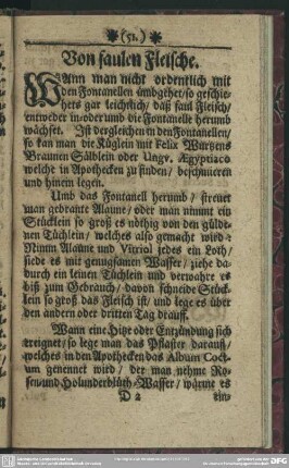 Von faulen Fleische
