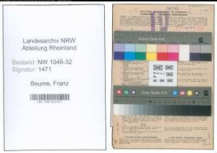 Entnazifizierung Franz Beume , geb. 30.01.1886 (Angestellter)