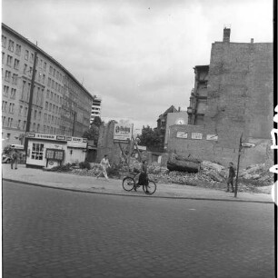 Negativ: Trümmer, Hauptstraße 161, 1953