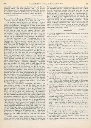 627-628 [Rezension] Bernet, Walter, Verkündigung und Wirklichkeit