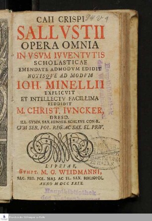 Caii Crispi Sallvstii Opera Omnia