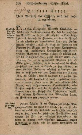 Vom Versuch der Sühne, und wie dabei zu verfahren.