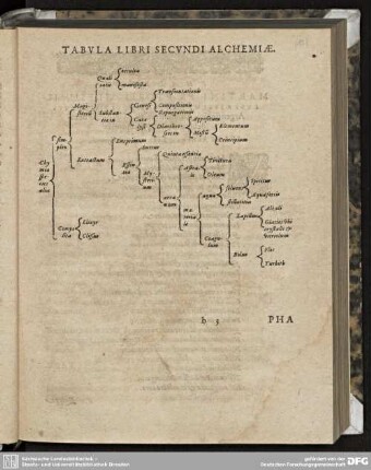 Tabula Libri Secundi Alchemiae.