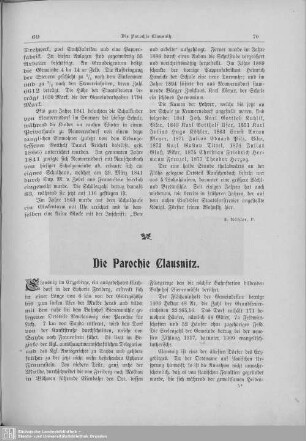 Die Parochie Clausnitz