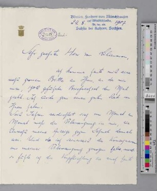 Brief an Detlev von Liliencron