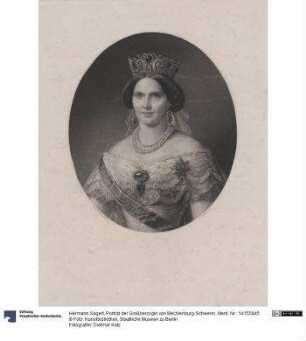 Porträt der Großherzogin von Mecklenburg-Schwerin