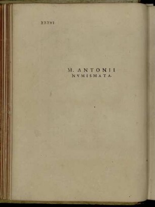 M. Antonii Numismata.