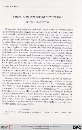 Barok. Apogeum sztuki nowożytnej. Na polu urbanistyki