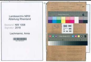 Entnazifizierung Anna Lachmanns , geb. 23.06.1907 (Kauffrau)