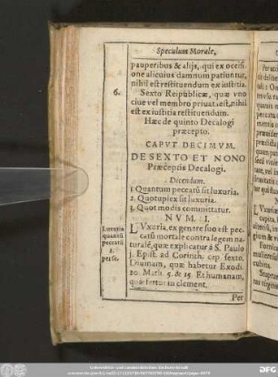 Caput Decimum. De Sexto Et Nono Praeceptis Decalogi.