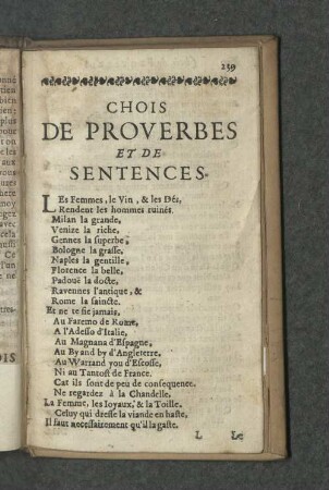 Chois de proverbes et de sentences.