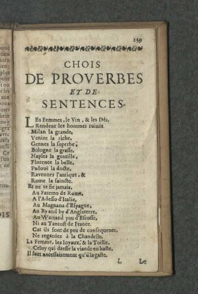 Chois de proverbes et de sentences.