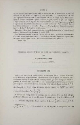 Soluzioni delle quistioni 652 e 655 dé Nouvelles Annales.
