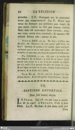 VII. Septieme Entretien