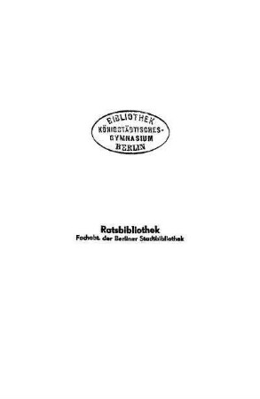 Stempel: Bibliothek Königstädtisches-Gymnasium Berlin