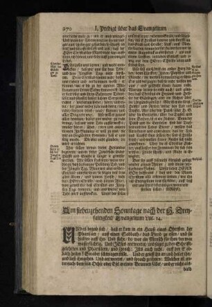 Am siebenzehenden Sonntage nach der H. Dreyfaltigkeit/ Evangelium Luc. 14.