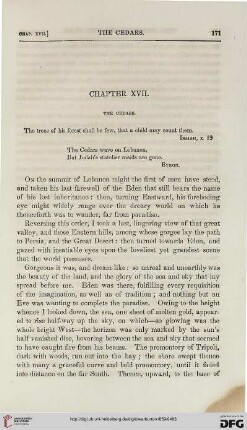 Chapter XVII: The cedars