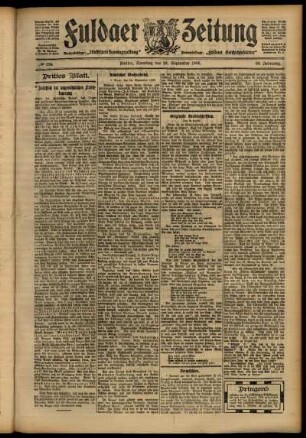 Dritte Ausgabe vom Samstag, den 29. September 1906.