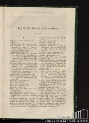 Register der lateinischen Pflanzen-Namen