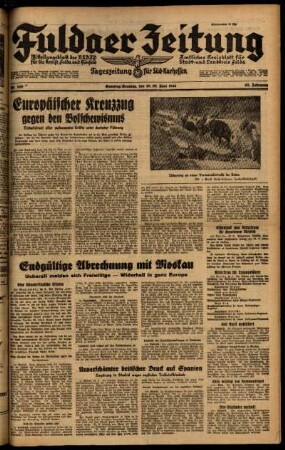 Ausgabe vom Sonntag, den 29. Juni 1941.