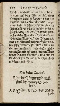 Das dritte Capitel. Von der Natur und nechsten Ursachen deß Schorbocks.