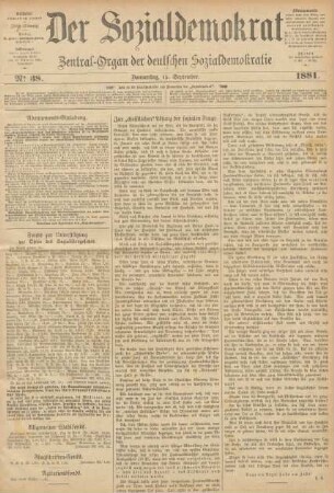 No 38. Donnerstag, 15. September. 1881.