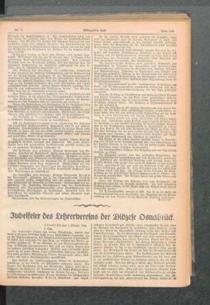 Jubelfeier des Lehrervereins der Diözese Osnabrück
