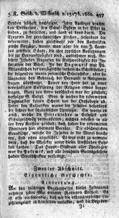 Zweyter Abschnitt. Eigentliche Geschichte