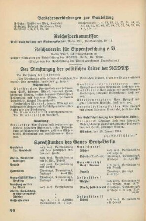 Der Dienstanzug der politischen Leiter der NSDAP