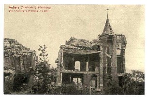 Kriegs-Erinnerungs-Karte: Aubers (Frankreich) Pfarrhaus