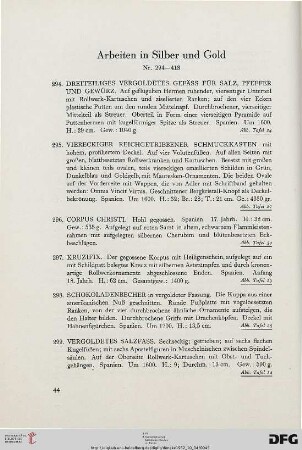Arbeiten in Silber und Gold (Nr. 294-413)