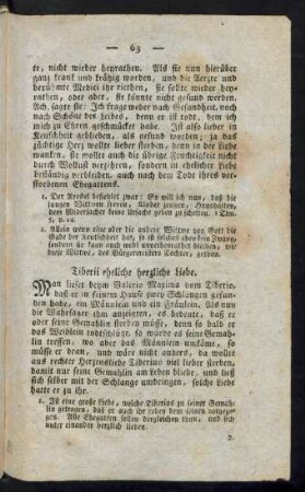 Tiberii eheliche herzliche Liebe.