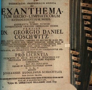 Diss. inaug. med. de exanthematum seroso-lymphaticorum retrocedentium noxis